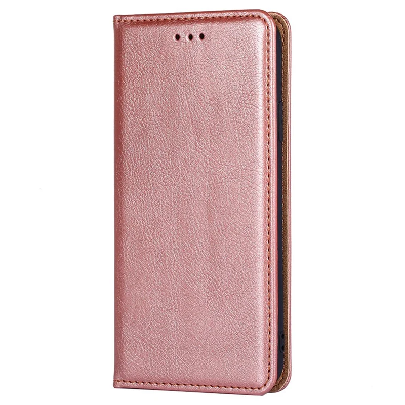 For Nokia C32 Solid Color Scratch Resistant Leather Wallet Phone Case Magnetic Closing Stand Cover - Rose Gold