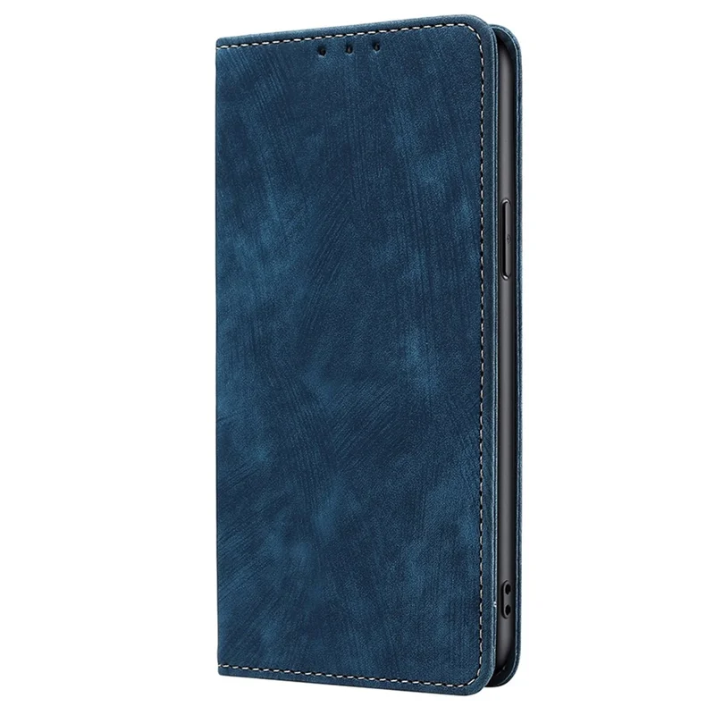 Coque de téléphone anti-rayures pour Nokia C32, blocage RFID, portefeuille texturé magnétique en cuir à rabat avec support - Bleu