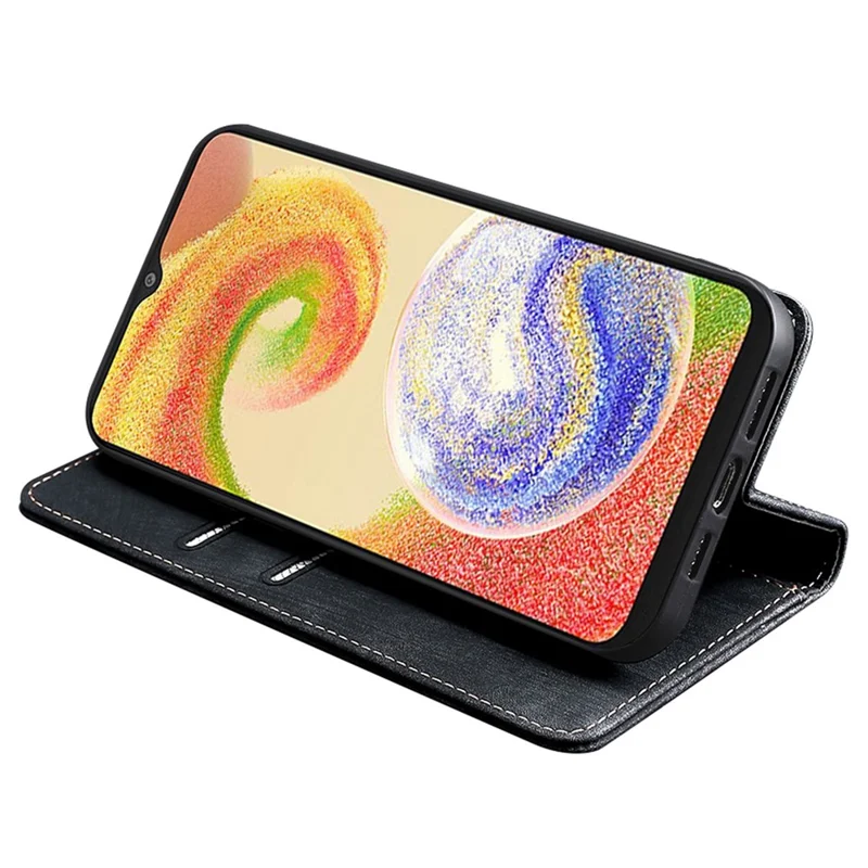 Pour le boîtier du téléphone Samsung Galaxy A54 5G Étui Stand RFID Blocking Wallet Magnetic Textured PU Leather Cover - Noir