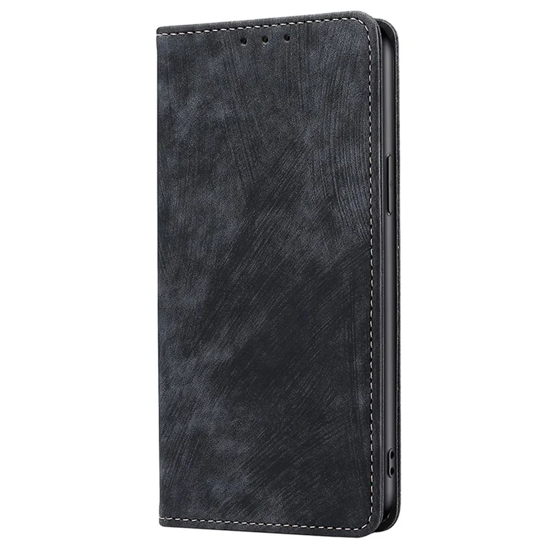 For Nokia C12 4G / C12 Plus / C12 Pro PU Leather Mobile Phone Case Textured Anti-Drop Stand Wallet RFID Blocking Phone Cover - Black
