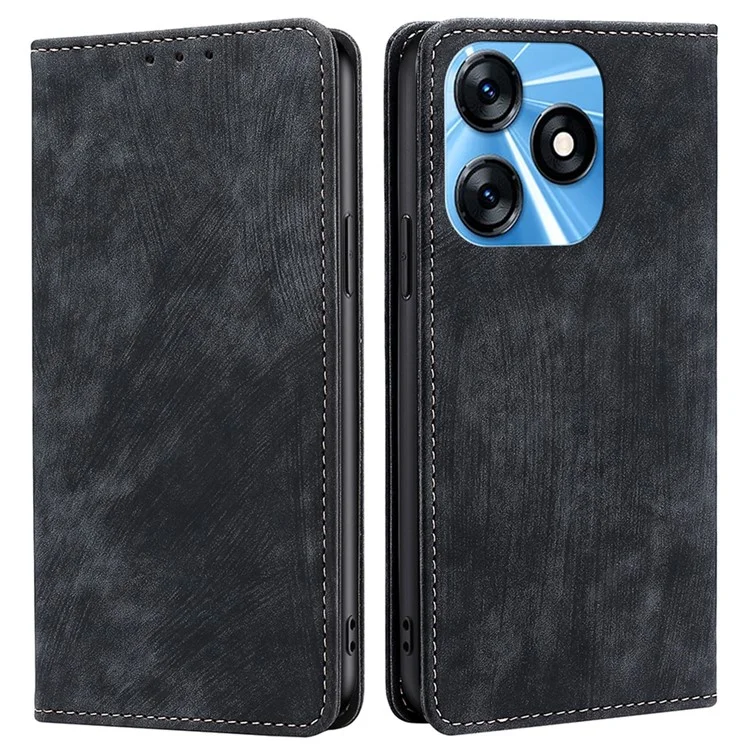 Funda con bloqueo RFID para TECNO Spark 10 4G Shell con soporte de cartera de cuero sintético a prueba de golpes - Negro