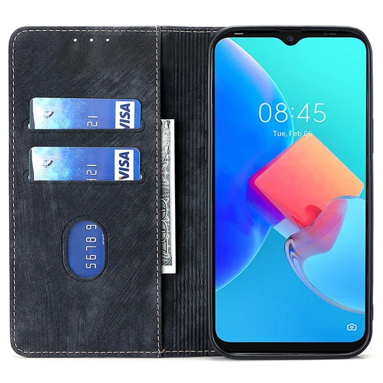 Funda con bloqueo RFID para TECNO Spark 10 4G Shell con soporte de cartera de cuero sintético a prueba de golpes - Negro