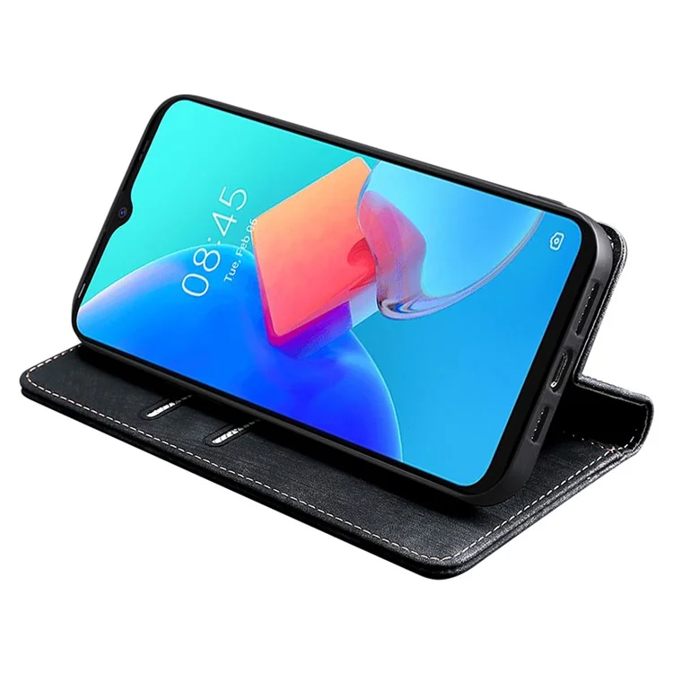 Funda con bloqueo RFID para TECNO Spark 10 4G Shell con soporte de cartera de cuero sintético a prueba de golpes - Negro