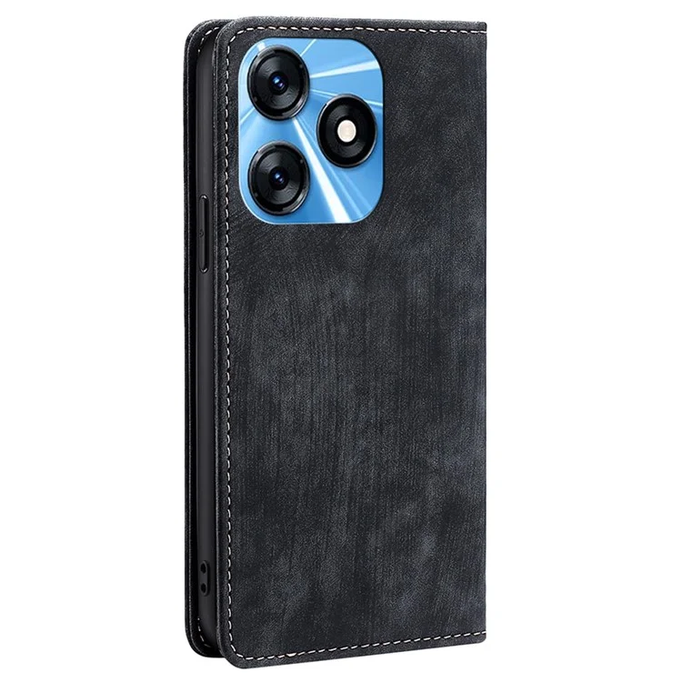 Funda con bloqueo RFID para TECNO Spark 10 4G Shell con soporte de cartera de cuero sintético a prueba de golpes - Negro