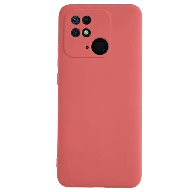 For Xiaomi Redmi 10C 4G Rubberized Phone Case Scratch Proof Fiber Lining Soft TPU Back Cover - Hawthorn Red