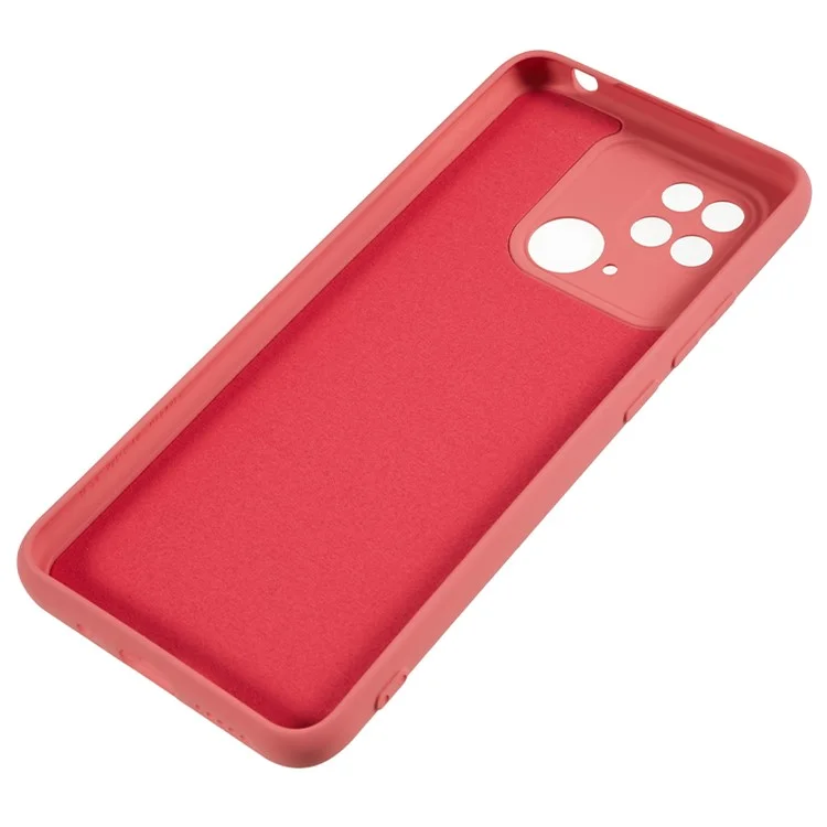 For Xiaomi Redmi 10C 4G Rubberized Phone Case Scratch Proof Fiber Lining Soft TPU Back Cover - Hawthorn Red
