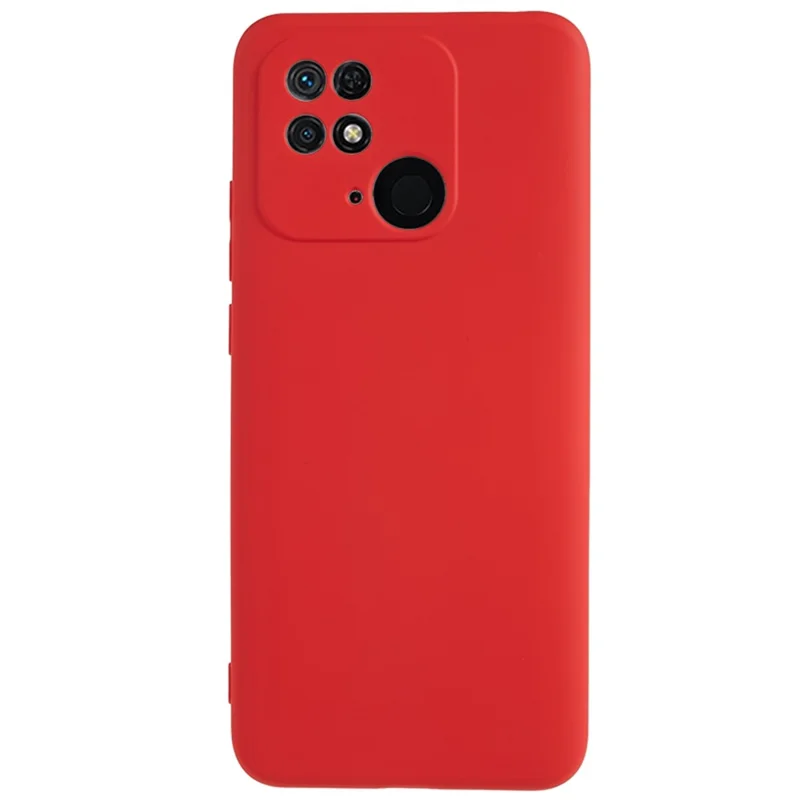 For Xiaomi Redmi 10C 4G Rubberized Phone Case Scratch Proof Fiber Lining Soft TPU Back Cover - Red