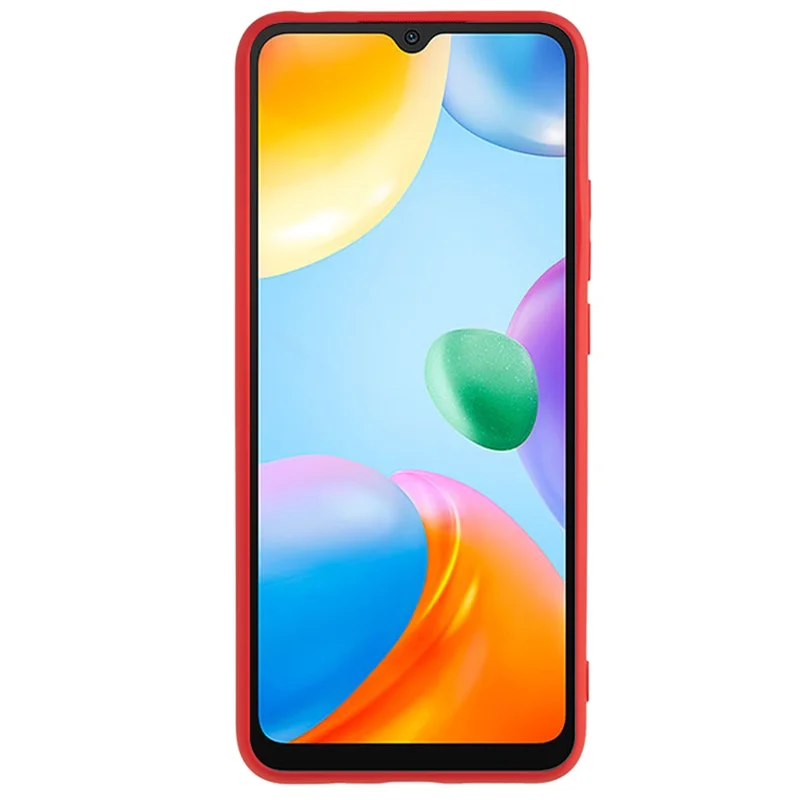 For Xiaomi Redmi 10C 4G Rubberized Phone Case Scratch Proof Fiber Lining Soft TPU Back Cover - Red