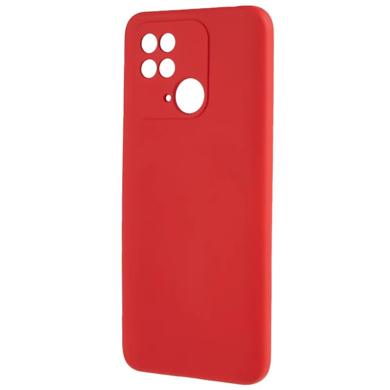 For Xiaomi Redmi 10C 4G Rubberized Phone Case Scratch Proof Fiber Lining Soft TPU Back Cover - Red