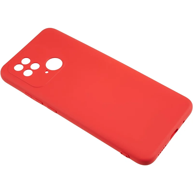 For Xiaomi Redmi 10C 4G Rubberized Phone Case Scratch Proof Fiber Lining Soft TPU Back Cover - Red
