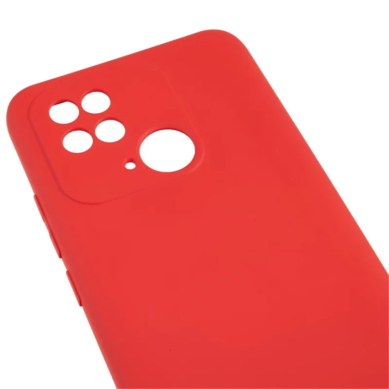 For Xiaomi Redmi 10C 4G Rubberized Phone Case Scratch Proof Fiber Lining Soft TPU Back Cover - Red