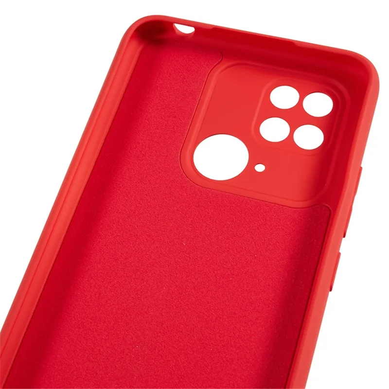For Xiaomi Redmi 10C 4G Rubberized Phone Case Scratch Proof Fiber Lining Soft TPU Back Cover - Red