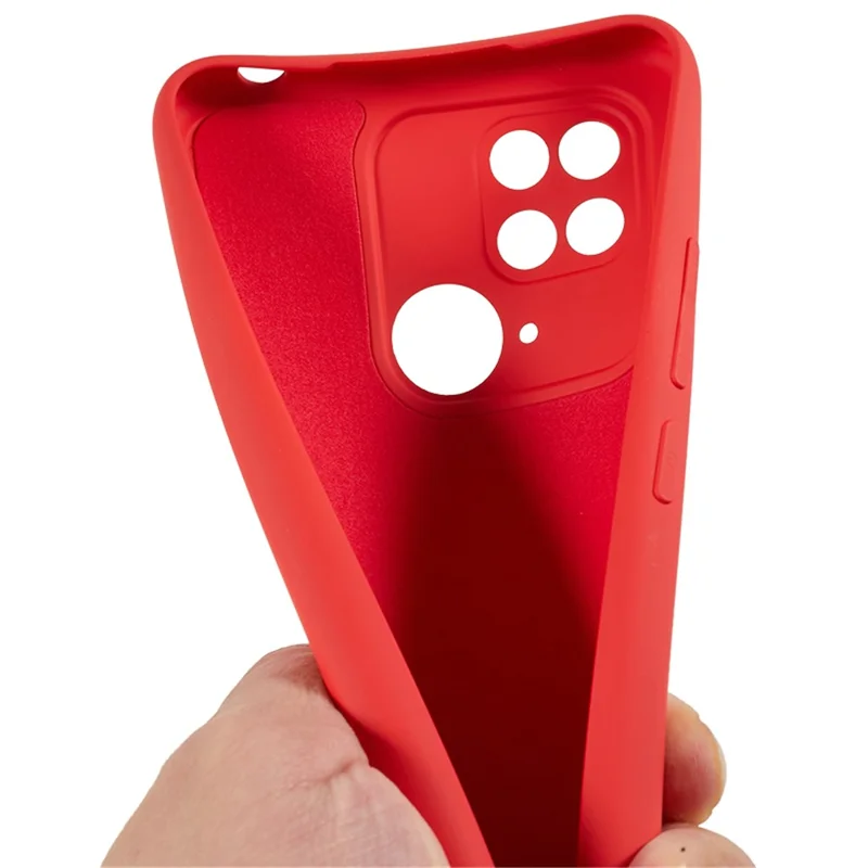 For Xiaomi Redmi 10C 4G Rubberized Phone Case Scratch Proof Fiber Lining Soft TPU Back Cover - Red