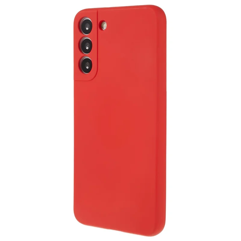 For Samsung Galaxy S21 FE 5G Rubberized TPU Phone Case Fiber Lining Anti-Scratch Cover - Red