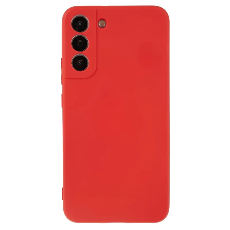 For Samsung Galaxy S21 FE 5G Rubberized TPU Phone Case Fiber Lining Anti-Scratch Cover - Red