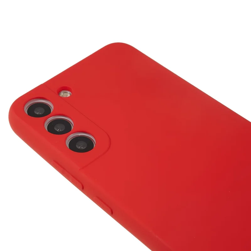 For Samsung Galaxy S21 FE 5G Rubberized TPU Phone Case Fiber Lining Anti-Scratch Cover - Red