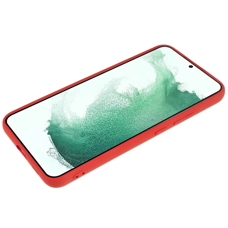 For Samsung Galaxy S21 FE 5G Rubberized TPU Phone Case Fiber Lining Anti-Scratch Cover - Red