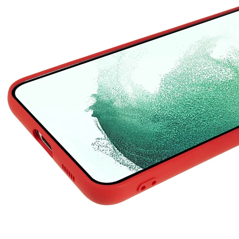 For Samsung Galaxy S21 FE 5G Rubberized TPU Phone Case Fiber Lining Anti-Scratch Cover - Red