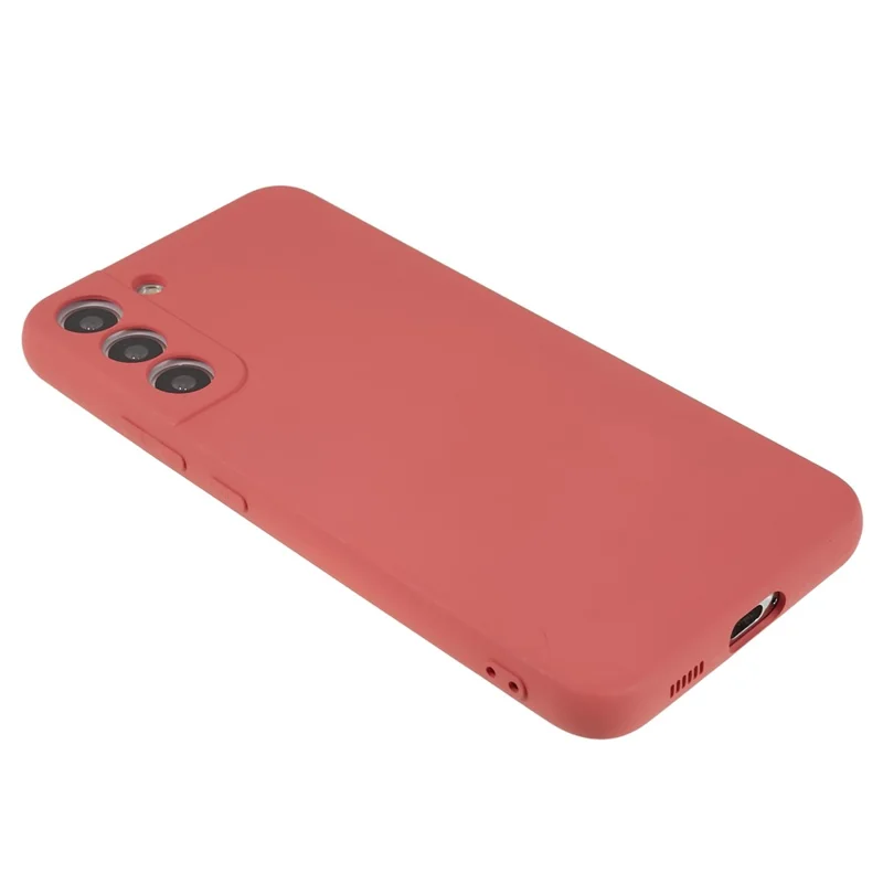 For Samsung Galaxy S21 FE 5G Rubberized TPU Phone Case Fiber Lining Anti-Scratch Cover - Hawthorn Red