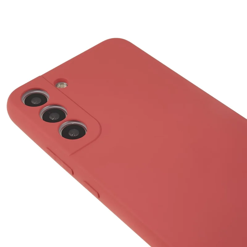 For Samsung Galaxy S21 FE 5G Rubberized TPU Phone Case Fiber Lining Anti-Scratch Cover - Hawthorn Red