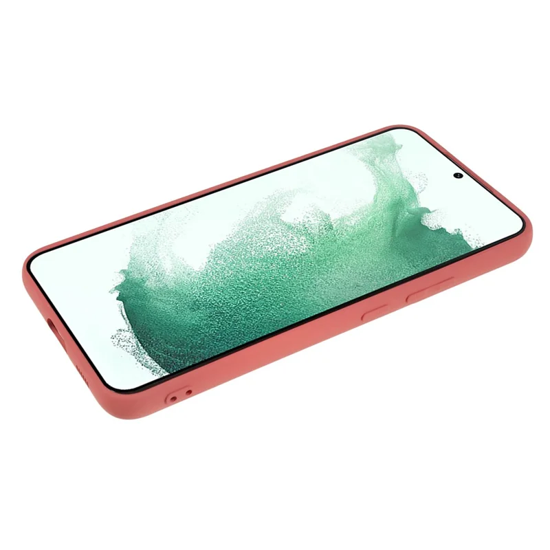 For Samsung Galaxy S21 FE 5G Rubberized TPU Phone Case Fiber Lining Anti-Scratch Cover - Hawthorn Red