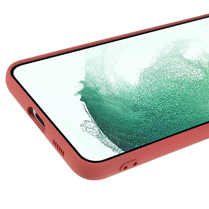 For Samsung Galaxy S21 FE 5G Rubberized TPU Phone Case Fiber Lining Anti-Scratch Cover - Hawthorn Red