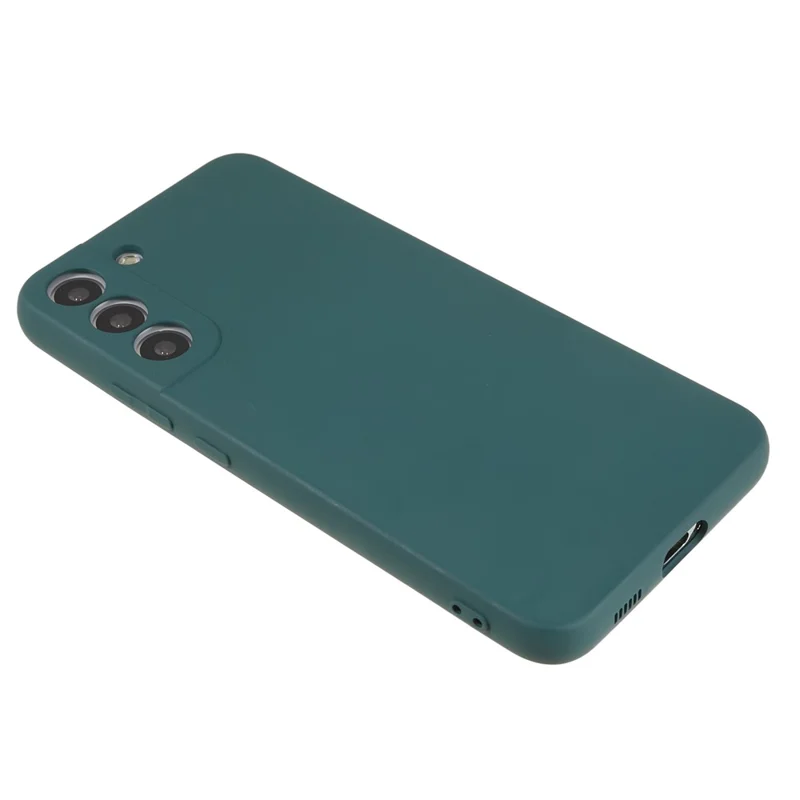 For Samsung Galaxy S21 FE 5G Rubberized TPU Phone Case Fiber Lining Anti-Scratch Cover - Army Green