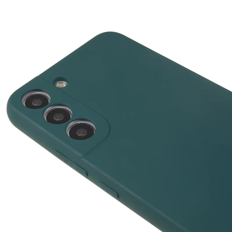 For Samsung Galaxy S21 FE 5G Rubberized TPU Phone Case Fiber Lining Anti-Scratch Cover - Army Green
