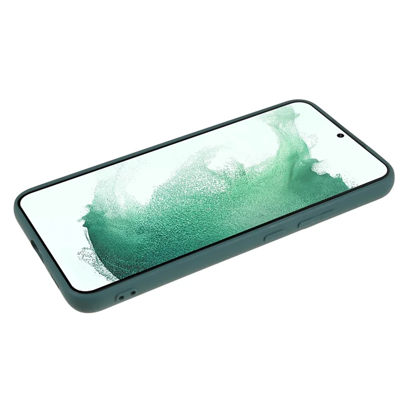 For Samsung Galaxy S21 FE 5G Rubberized TPU Phone Case Fiber Lining Anti-Scratch Cover - Army Green