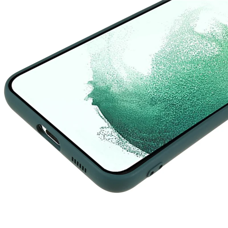 For Samsung Galaxy S21 FE 5G Rubberized TPU Phone Case Fiber Lining Anti-Scratch Cover - Army Green