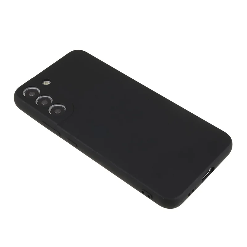 For Samsung Galaxy S21 FE 5G Rubberized TPU Phone Case Fiber Lining Anti-Scratch Cover - Black