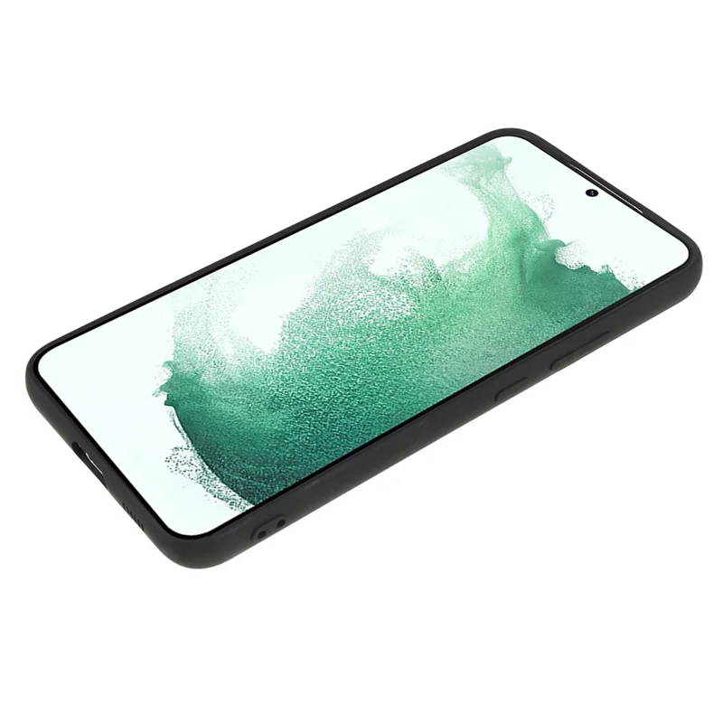 For Samsung Galaxy S21 FE 5G Rubberized TPU Phone Case Fiber Lining Anti-Scratch Cover - Black