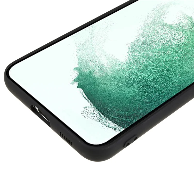 For Samsung Galaxy S21 FE 5G Rubberized TPU Phone Case Fiber Lining Anti-Scratch Cover - Black