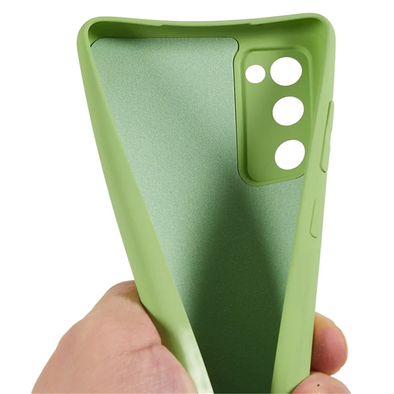 For Samsung Galaxy S20 Lite / S20 FE / S20 FE 5G / S20 FE 2022 Fiber Lining Rubberized TPU Cover Phone Case - Matcha Green