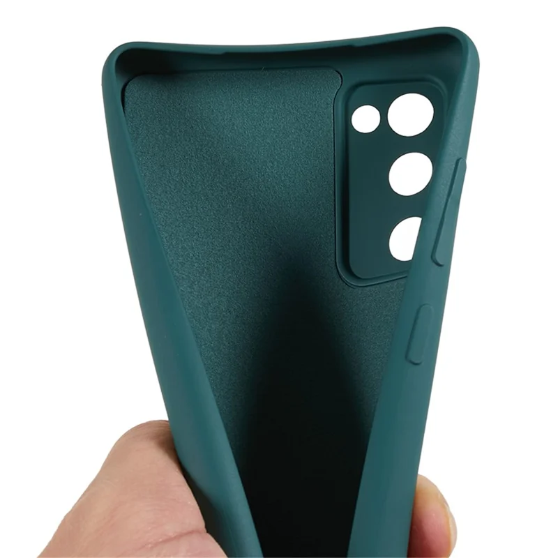 For Samsung Galaxy S20 Lite / S20 FE / S20 FE 5G / S20 FE 2022 Fiber Lining Rubberized TPU Cover Phone Case - Army Green