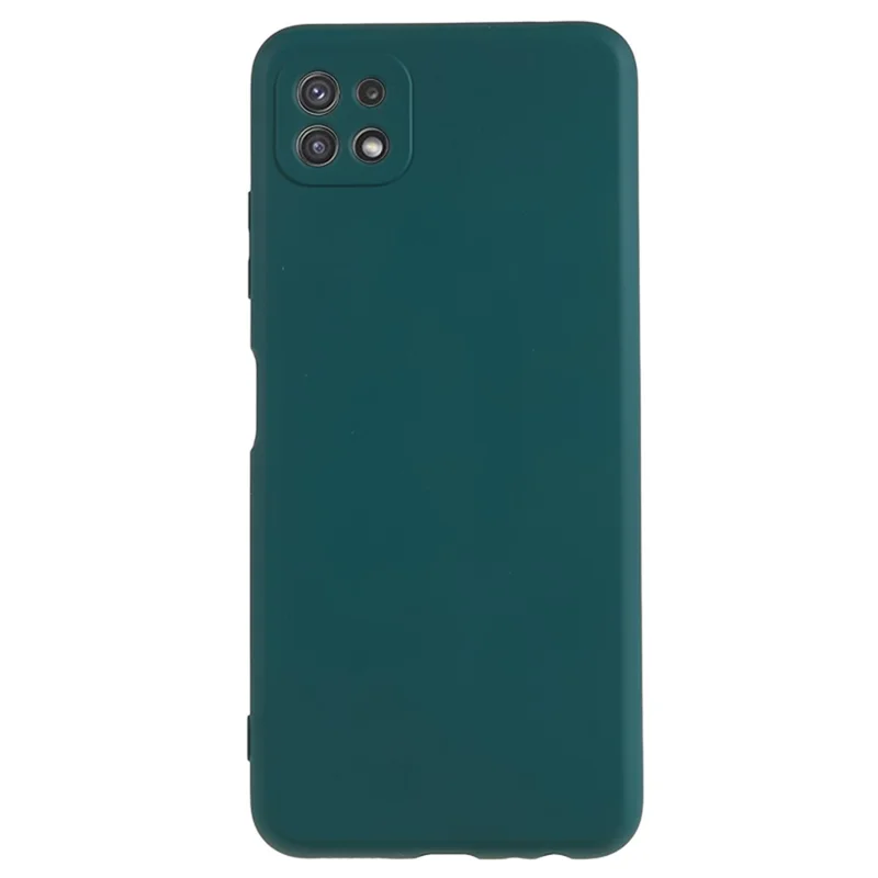 For Samsung Galaxy A22 5G (EU Version) Fiber Lining Rubberized TPU Cover Drop Resistant Phone Case - Army Green