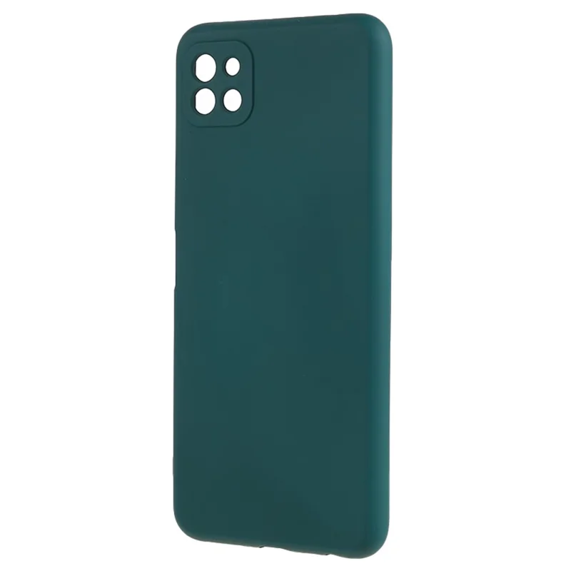 For Samsung Galaxy A22 5G (EU Version) Fiber Lining Rubberized TPU Cover Drop Resistant Phone Case - Army Green