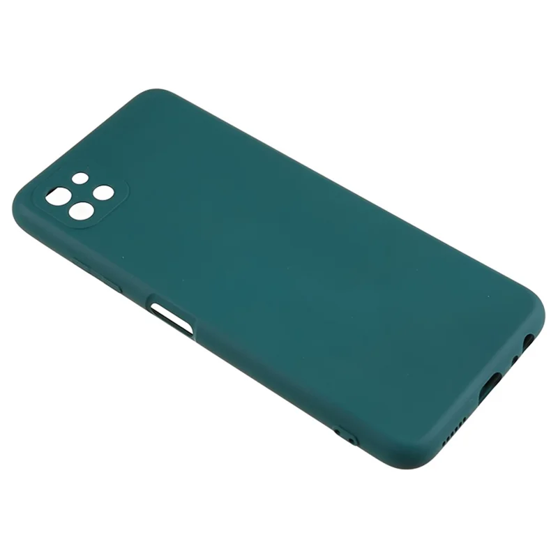For Samsung Galaxy A22 5G (EU Version) Fiber Lining Rubberized TPU Cover Drop Resistant Phone Case - Army Green