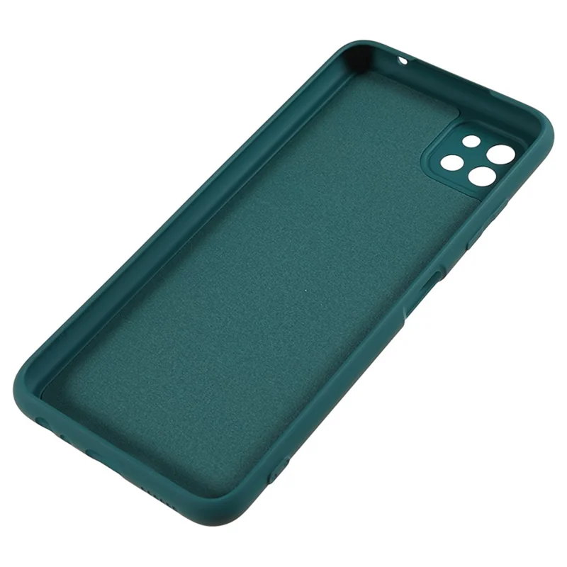 For Samsung Galaxy A22 5G (EU Version) Fiber Lining Rubberized TPU Cover Drop Resistant Phone Case - Army Green