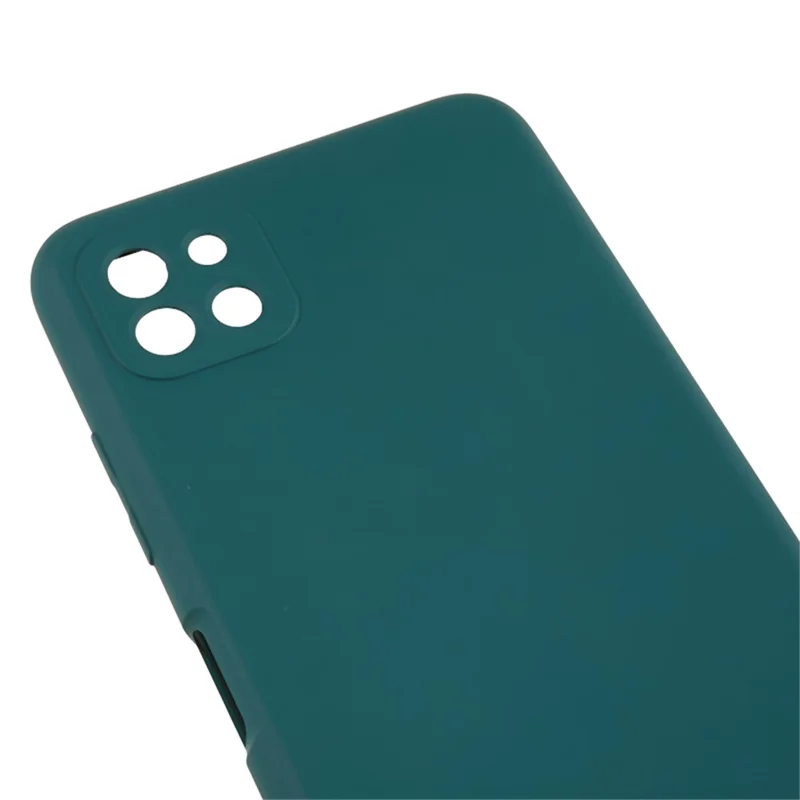 For Samsung Galaxy A22 5G (EU Version) Fiber Lining Rubberized TPU Cover Drop Resistant Phone Case - Army Green
