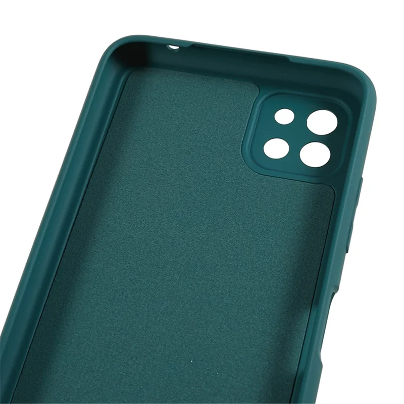 For Samsung Galaxy A22 5G (EU Version) Fiber Lining Rubberized TPU Cover Drop Resistant Phone Case - Army Green