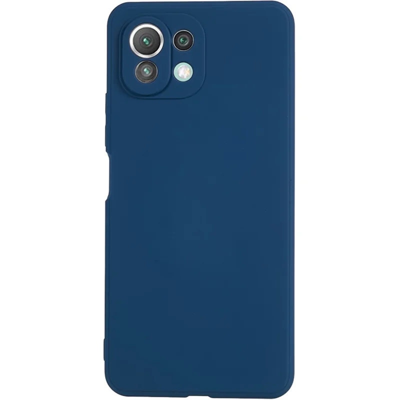 Til Xiaomi 11 Lite 5G NE / Mi 11 Lite 5G / 4G telefonbeskyttelse med blød fiberfor, gummiagtig TPU-beskyttelsesdækket - Safir