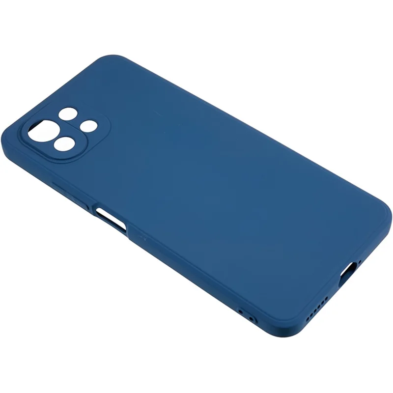 Til Xiaomi 11 Lite 5G NE / Mi 11 Lite 5G / 4G telefonbeskyttelse med blød fiberfor, gummiagtig TPU-beskyttelsesdækket - Safir