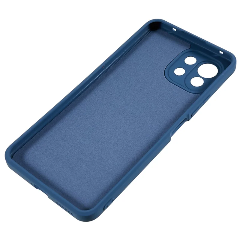 Til Xiaomi 11 Lite 5G NE / Mi 11 Lite 5G / 4G telefonbeskyttelse med blød fiberfor, gummiagtig TPU-beskyttelsesdækket - Safir