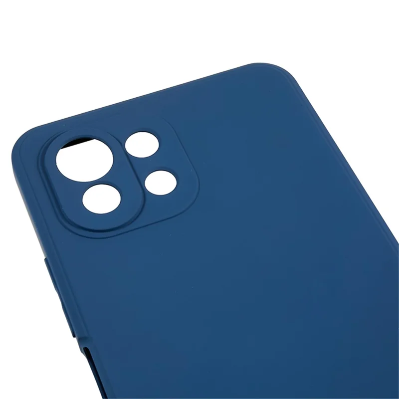 Til Xiaomi 11 Lite 5G NE / Mi 11 Lite 5G / 4G telefonbeskyttelse med blød fiberfor, gummiagtig TPU-beskyttelsesdækket - Safir