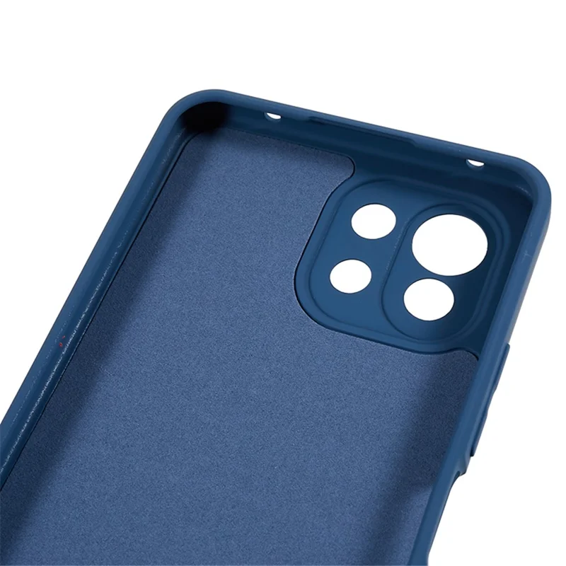 Til Xiaomi 11 Lite 5G NE / Mi 11 Lite 5G / 4G telefonbeskyttelse med blød fiberfor, gummiagtig TPU-beskyttelsesdækket - Safir
