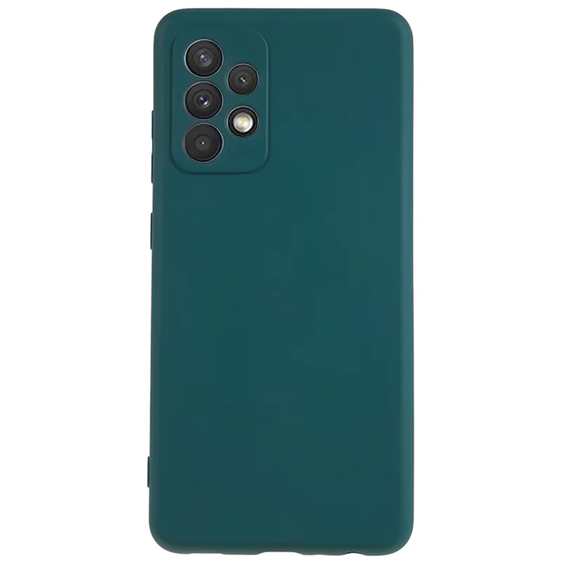 غطاء هاتف من مادة TPU لهاتف Samsung Galaxy A32 4G (النسخة الأوروبية) ببطانة من الألياف الناعمة ومظهر مطاطي - أخضر عسكري
