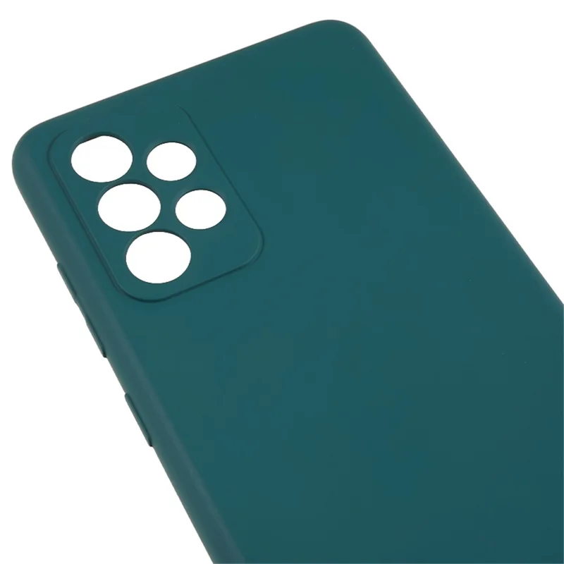 غطاء هاتف من مادة TPU لهاتف Samsung Galaxy A32 4G (النسخة الأوروبية) ببطانة من الألياف الناعمة ومظهر مطاطي - أخضر عسكري