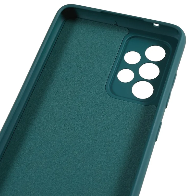 غطاء هاتف من مادة TPU لهاتف Samsung Galaxy A32 4G (النسخة الأوروبية) ببطانة من الألياف الناعمة ومظهر مطاطي - أخضر عسكري