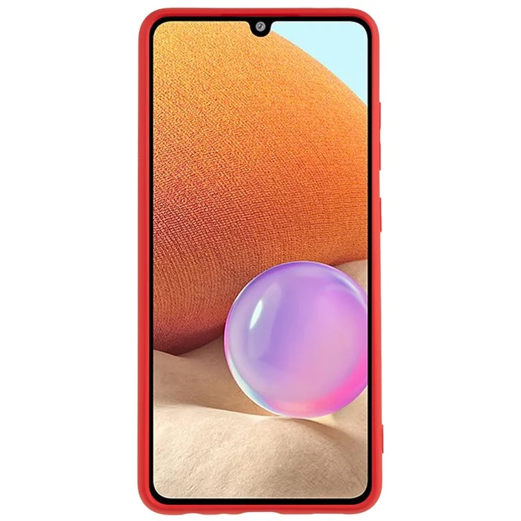 Capa de Telefone TPU para Samsung Galaxy A32 4G (Versão UE) Forro de Fibra Macia Capa de Telefone Rubberized - Vermelho